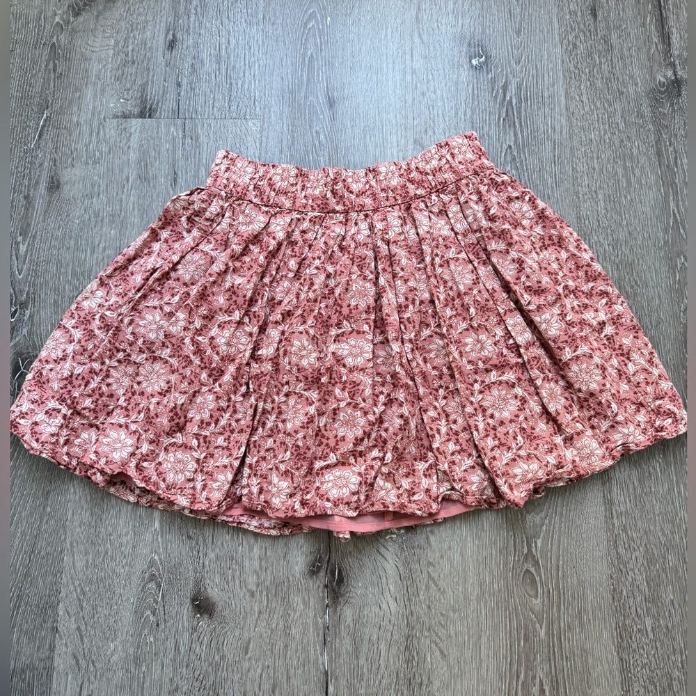 American Eagle Floral Mini Skirt Pink Boho Elastic Waist Size S